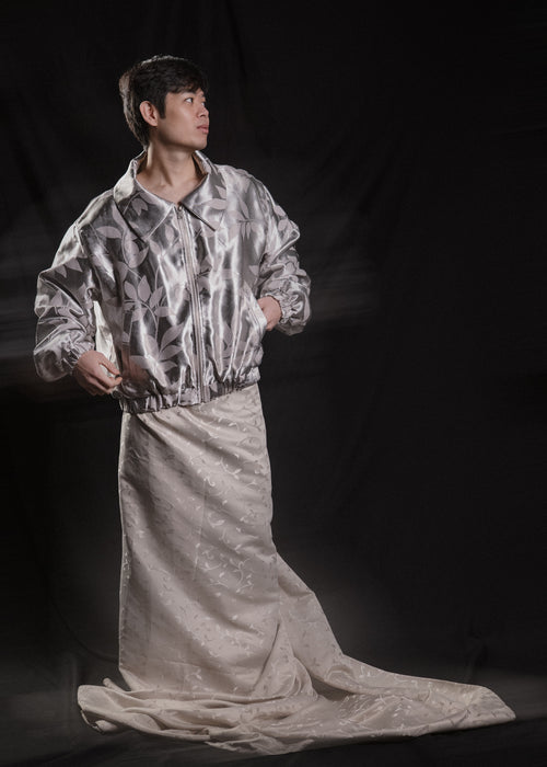 Silver unisex bomber jacket