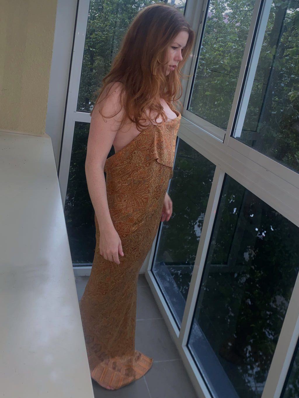 Golden maxi dress